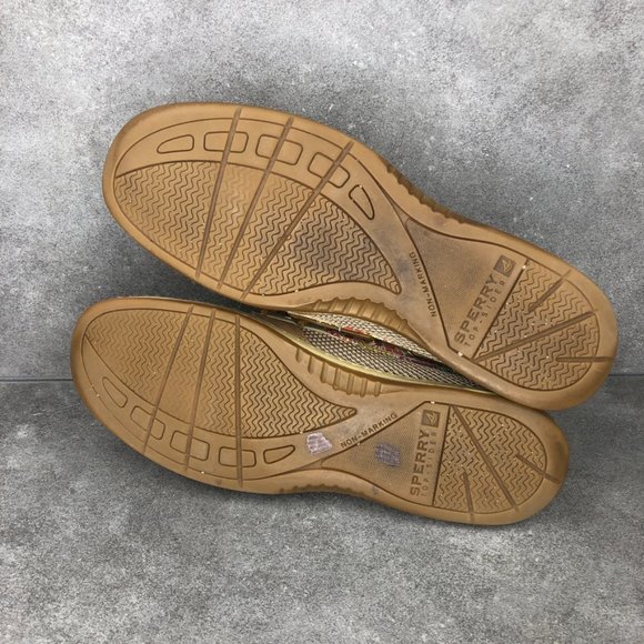Sperry Bluefish Liberty Floral Print 2 Eye Boat Shoe Loafer, Tan, Women's 8 - Picture 7 of 9